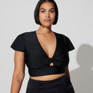Torrid flutter sleeve tie front bikini top full coverage
